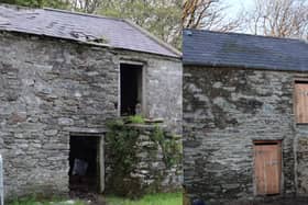 Barn at Middle Illies, Ballymagan, Inishowen before and after conservation works supported by funding under the Heritage Council’s Traditional Farm Buildings Grant Scheme