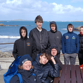 TY students from Gairmscoil Mhic Diarmada with Auriel Robinson and Bronagh Moore of Clean Coasts at their Clean Coasts Roadshow Event in Arranmore