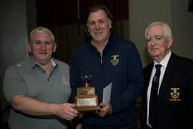 Singles Matchplay Presentation: Declan Burke (2025 Captain), Ryan Ludick (winner)  and Captain Charlie McHugh