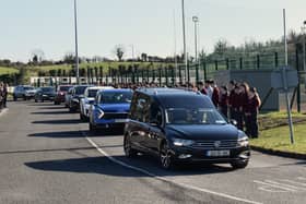 Eamon Harvey's funeral cortege passed by the AVS gym and athletics facilities. PHOTOS: Siobhan McNamara