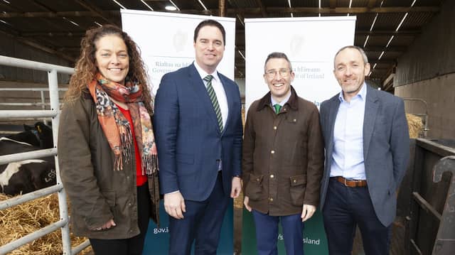 Dr June Fanning, Republic of Ireland Chief Veterinary Officer, Minister Martin Heydon, TD, Minister Andrew Muir, Dr Brian Dooher Northern Ireland Chief Veterinary Officer. Photo: Philip Mulligan