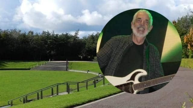 The Town Park's new performance space is on the way, and is set to be named after the late Letterkenny musician Ted Ponsonby (inset)