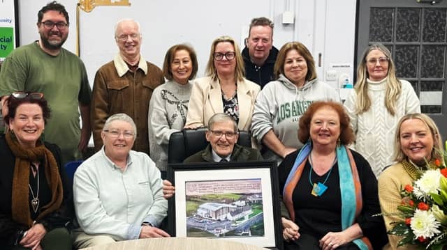 Group pictured at Greencastle Community Centre to wish George McGuinness well on his retirement after decades of dedicated service.