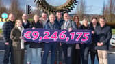 Letterkenny Chamber executives with Letterkenny & Milford Mayor Cllr Ciaran Brogan celebrate the sale of €9,246,175.00 Shop LK Vouchers. Photo: Clive Wasson