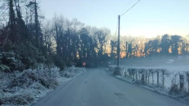 Black ice is apparent on roads in the south of Inishowen