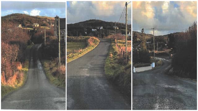 Photos included in appellant file of access road of permitted glamping facility in Downings