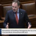 Donegal Minister of State Charlie McConalogue speaking in the Dáil on the second stage debate on the Defective Concrete Amendment Bill.