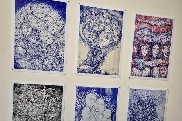 Using handmade charcoal, biro, and pigments drawn from flowers and leaves, their art documents both devastation and resilience in a deeply moving way. 
