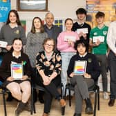All winners of the 2025 Europe Direct Soapbox Public Speaking competition with the judges. Photos: Paul McGuckin