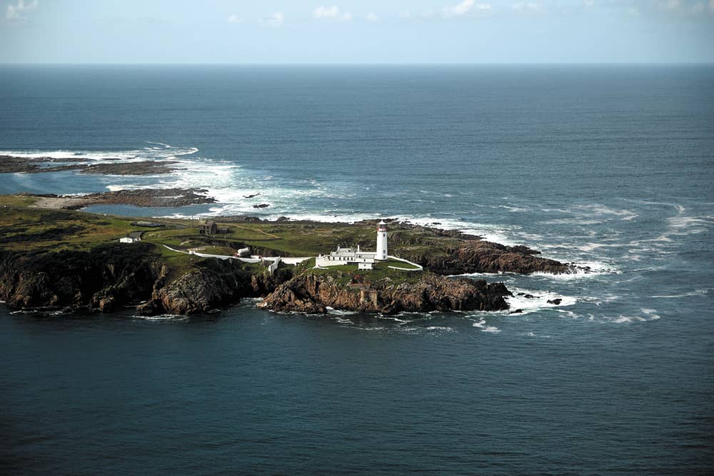 Fanad Head lighthouse is an 1817 working lighthouse at the mouth of Lough Swilly
