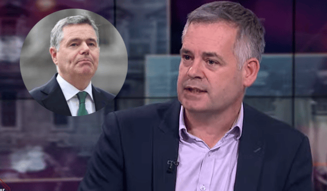 Donegal TD and Sinn Féin’s spokesperson on finance Pearse Doherty and (inset) former Fine Gael TD and Minister for Finance Paschal Donohoe