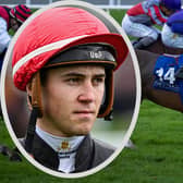 Dylan Browne McMonagle (inset) takes Perry Mason to victory at The Curragh