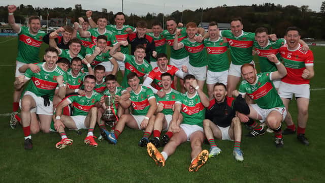 Carndonagh celebrate winning Saturday's Junior A Final over Letterkenny Gaels