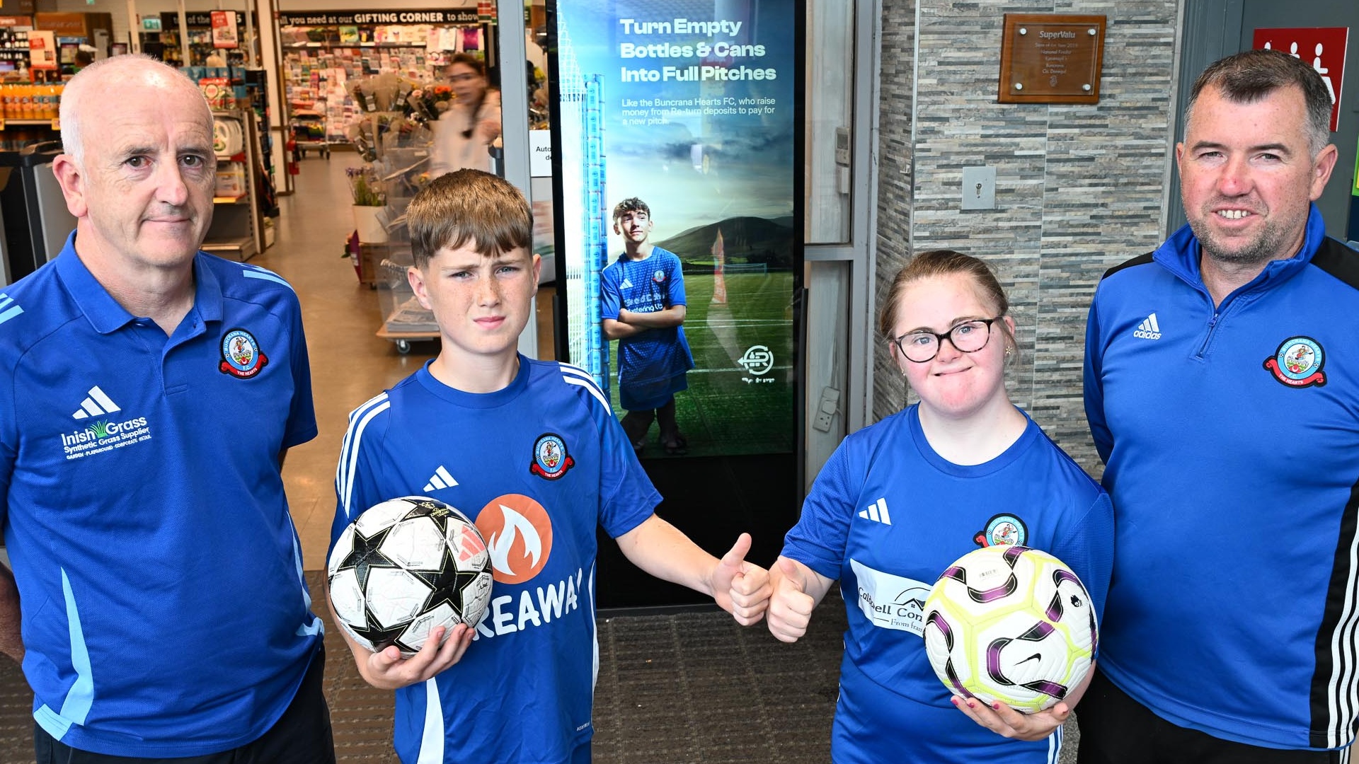 Delight as Buncrana Hearts FC turns empty bottles and cans into a big win