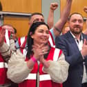 Charles Ward with 100% Redress supporters at the count. Photo: Geraldine Diver