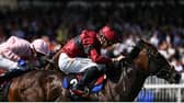 Which Wolf Wins, right, with Dylan Browne McMonagle up, on their way to winning the Guinness Irish EBF Nursery Handicap during day four of the Galway Races Summer Festival