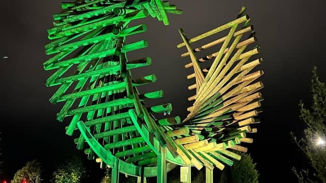The official switching on of the new lights at the Polestar roundabout took place in Letterkenny last night. Photo: Cllr. Donal 'Mandy' Kelly Facebook