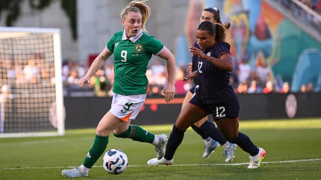 Milford's Amber Barrett and USA international Michelle Cooper at DSG Park