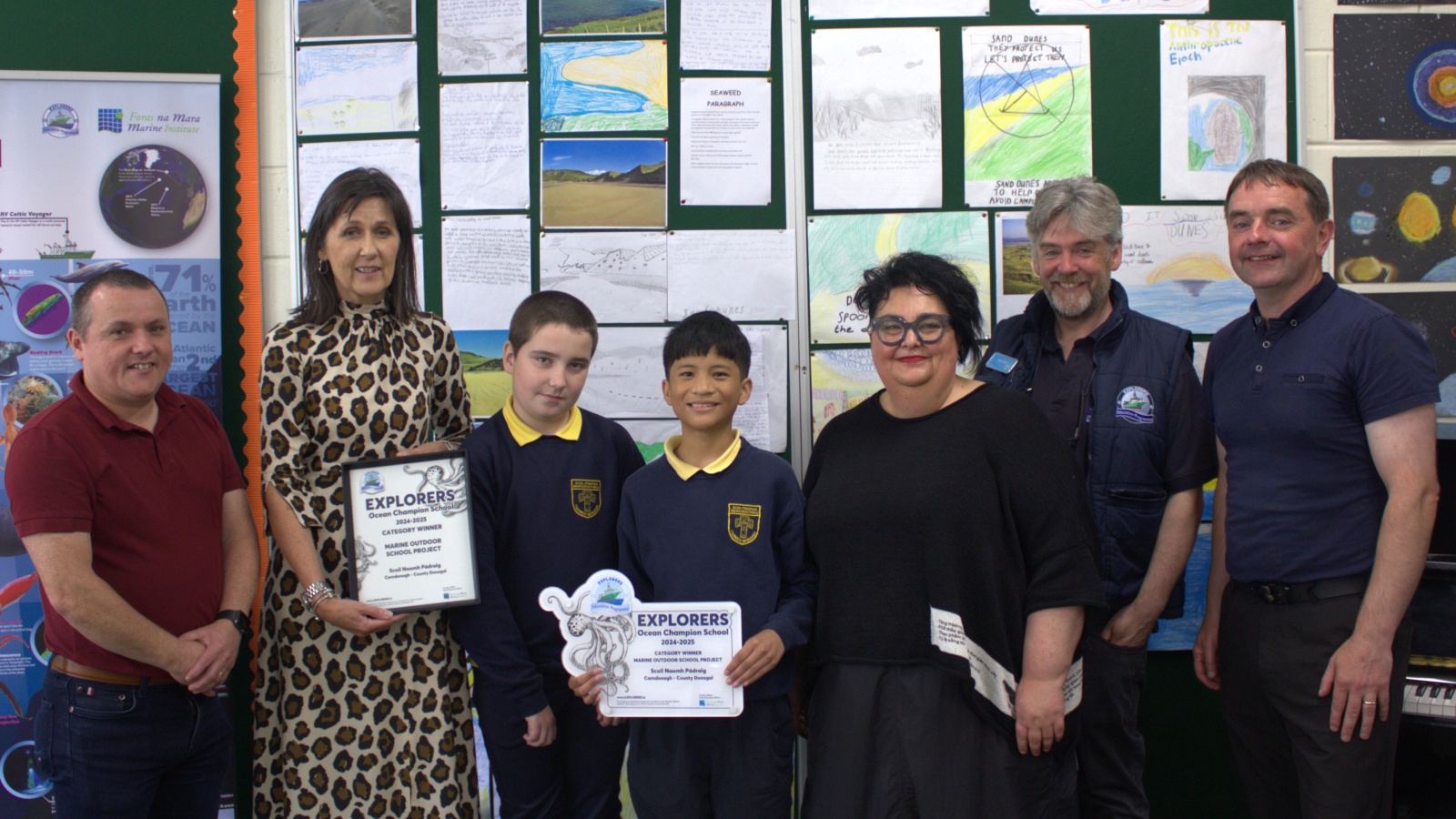 Carndonagh school wins award for sand dune project from Marine Institute