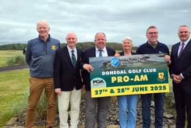 Leslie Robinson PGA Professional, Tommy Geraghty President, Darren McDaid Captain, Geraldine Giblin Lady Captain, Ian Coughlan CEO Total Splicing Solutions, Conor Dillon Manager of the PGA in Ireland