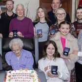 Ruby Druce celebrates her 109th birthday surrounded by family. Photos: Joe Boland (North West Newspix)