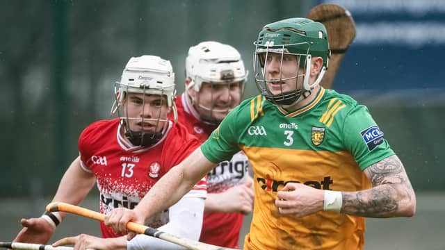 Steven McBride in possession for Donegal against Derry on Saturday