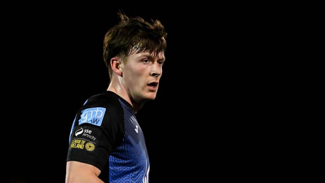 Dara McGuinness in action for Finn Harps against Kerry FC