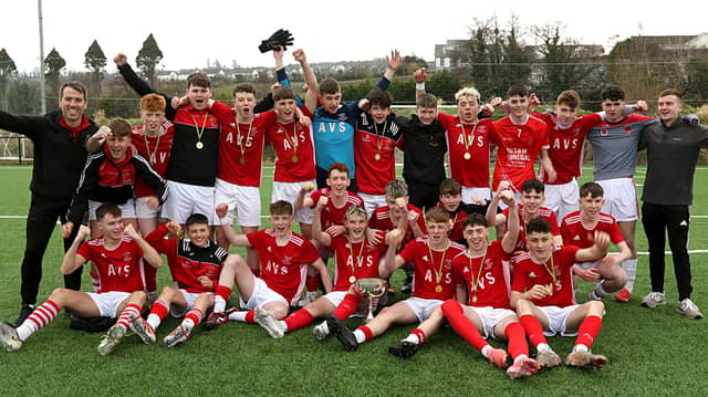 Abbey Vocational School following their win over St Columba's School in the Ulster final on Monday