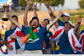 Shane Lowry and Rory McIlroy after winning the Ryder Cup with Europe in 2023 PIC: Sportsfile
