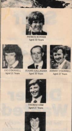 The Evelyn Marie MFV, a 65-foot, £100,000 trawler sunk off Malinbeg around 7pm on Tuesday, January 7, 1975, running into rocks at Rathlín O’Beirne Island and struck by a freak wave, killing all six men on board. The mass will be held in St Columba’s Church, Acres, Burtonport, on Tuesday, January 7, at 12 midday.
