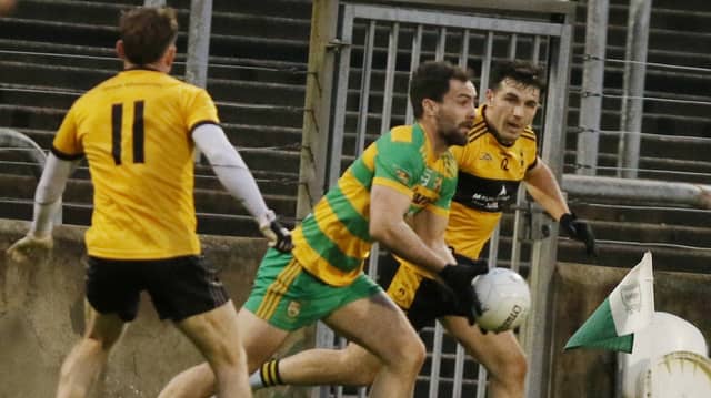 John Ross Molloy in action for Ardara against St Eunan's in MacCumhaill Park on Saturday evening
