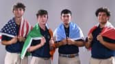 Darcy Hogg with three other golfing internationals at Kent University