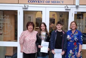 Anastazja Malon and Patrick Coleman with principals Rosaleen Grant and Evelyn McLoughlin