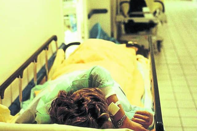 Patients on trolleys (file pic)