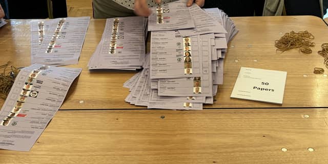 Counting of votes at the Highlands Hotel in Glenties