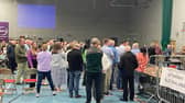 The scene at the Aura Centre in Letterkenny for the local election count in the early hours of Monday morning