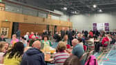 The scene at the Aura Centre in Letterkenny for the local election recount