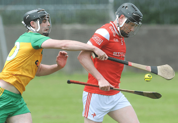 Louth's George Allen keeps possession against Donegal at Dowdallshill. Picture by Arthur Kinahan.