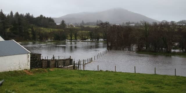Flooding on a farm near Clonmany PHOTO: LIZ DOHERTY