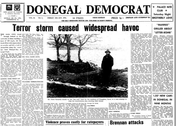 'Terror storm' in Donegal caused widespread havoc 50 years ago