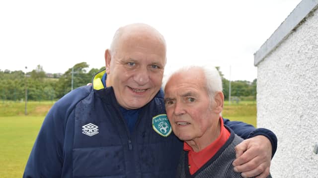 Frankie Fletcher pictured with FAI President Gerry McAnaney in 2022