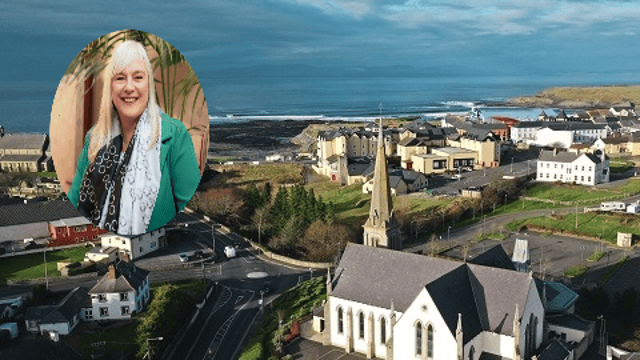 Bundoran and inset Elaine Lingard (Main Photo thanks to Discover Bundoran )