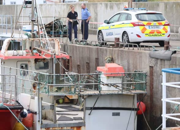 Investigators at Magheroarty pier. (North West Newspix)