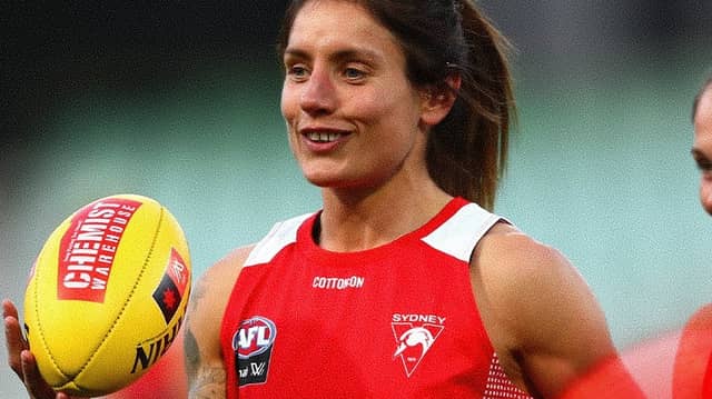 Tanya Kennedy in the colours of Sydney Swans. PHOTO: SYDNEY SWANS