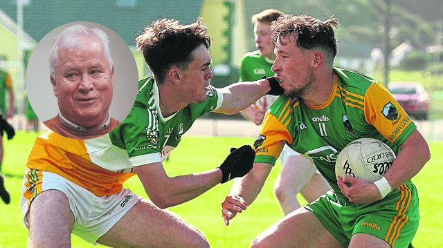 Naomh Columba remain unbeaten in Division 2 and, inset, Paddy J McGinley.