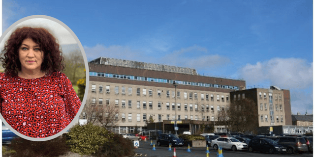 Letterkenny University Hospital and (inset) Mary T Sweeney