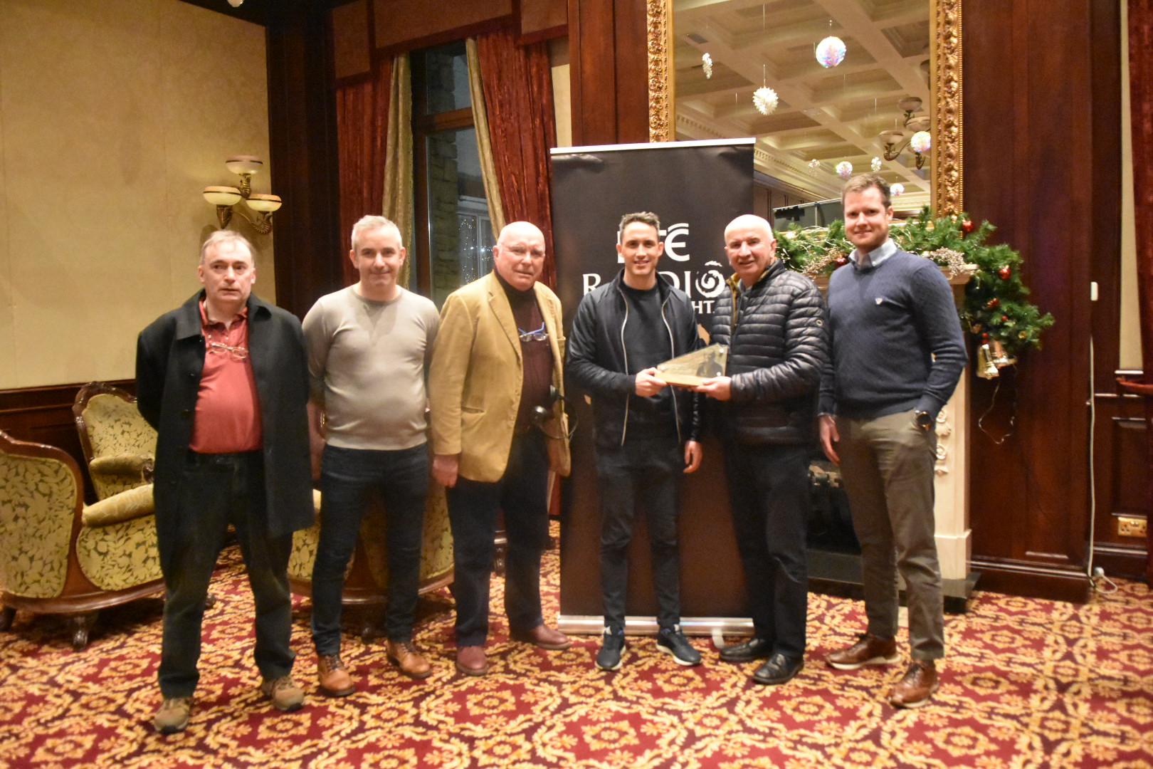 Pictured is Charlie Collins presenting the award to Brendan McDyer. Also included are Gerry McLaughlin, Frank Craig, Tom Comack and Damien O Donaill