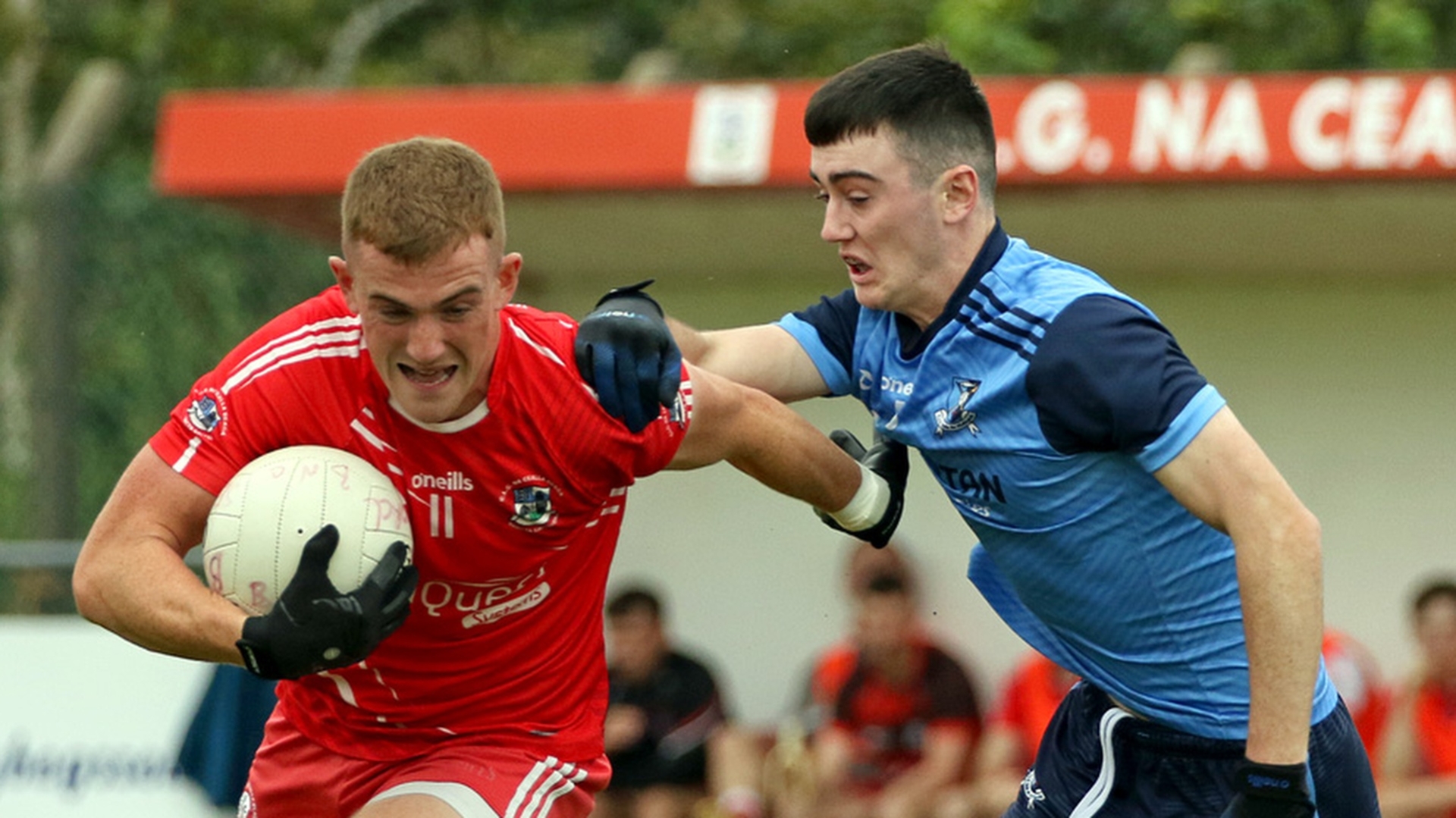 Jack McSharry of Killybegs in possession for Killybegs against Milford in Fintra. Photos: Thomas Gallagher
