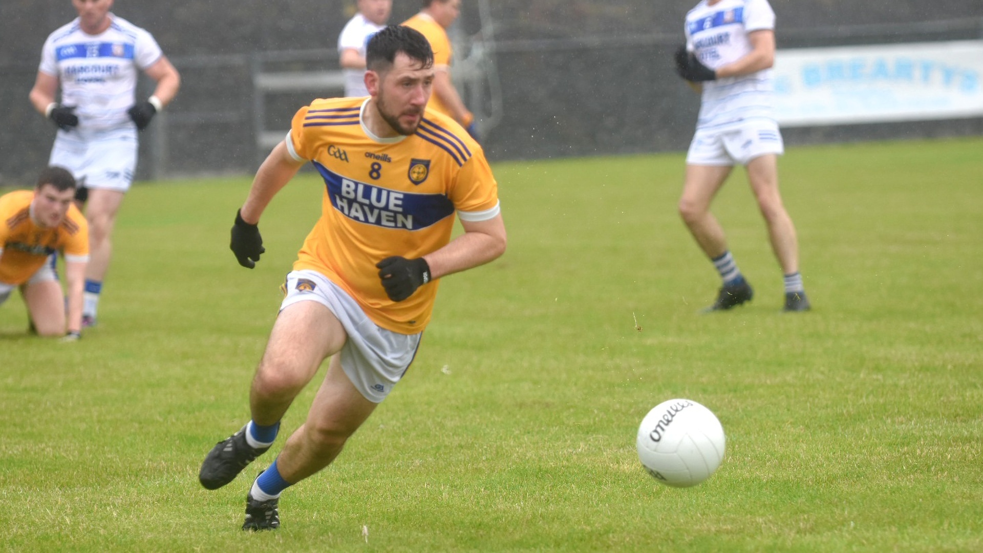 Mark McHugh played a sweeper role for Kilcar in their victory in Falcarragh