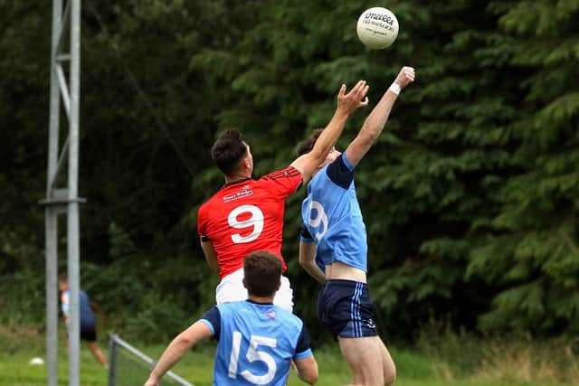 Black knocked over the game’s first score and St Michael’s response came from Langan from outside the 45-metre line. And with Hugh O’Donnell, Carlos O’Reilly, Andrew Kelly, Martin McElhinney and Colin McFadden stepping up, the visitors chalked up six points in the opening 12 minutes. 
